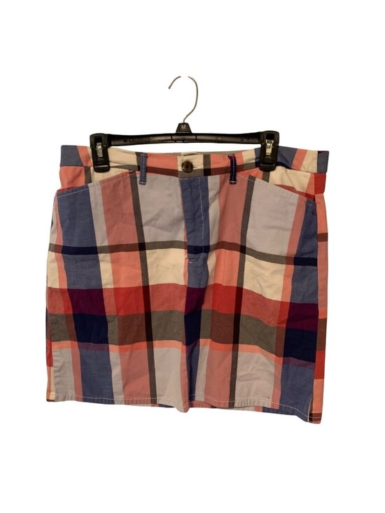 croft & barrow Dresses & Skirts - Croft & Barrow Womens Size 14 Stretch Red White Blue Plaid Skirt Mid Thigh Lengt